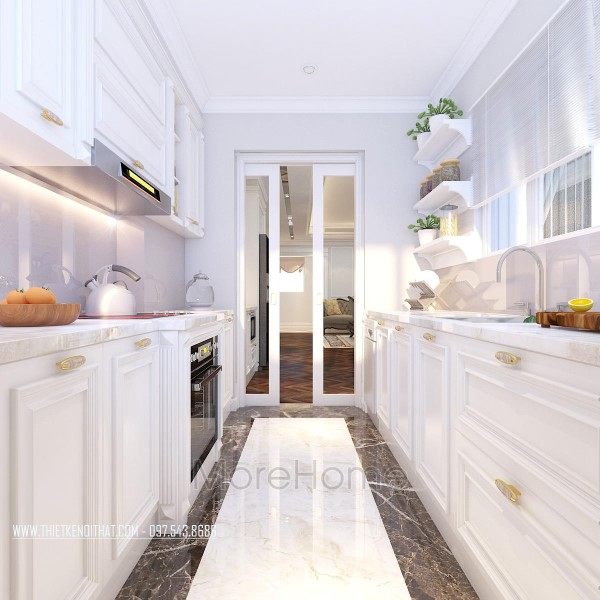 Thiết kế nội thất phòng bếp chung cư Hei Tower